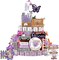 23-piece “Hello Spring” tiered tray décor set featuring purple butterflies, lavender flowers, and gnome-themed wooden signs—perfect for farmhouse kitchen tables, rustic home décor, and spring holiday displays.
